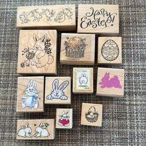 Easter Bunny Wood Stamp Set